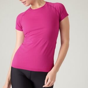 Athleta Women's Pink Short Sleeve Top
